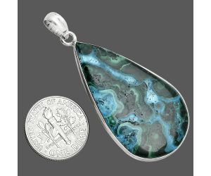 Azurite In Malachite Pendant SDP157329 P-1001, 22x39 mm