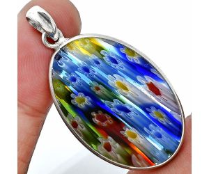 Millefiori Murano Glass Pendant SDP157330 P-1001, 21x32 mm