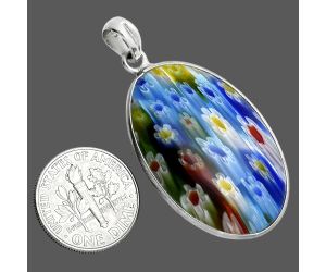 Millefiori Murano Glass Pendant SDP157330 P-1001, 21x32 mm