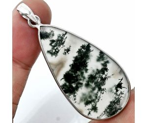 Moss Agate Pendant SDP157335 P-1001, 21x41 mm