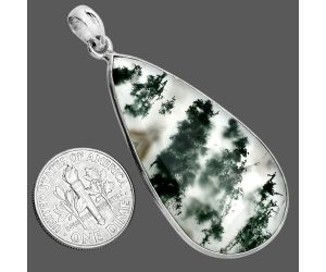 Moss Agate Pendant SDP157335 P-1001, 21x41 mm