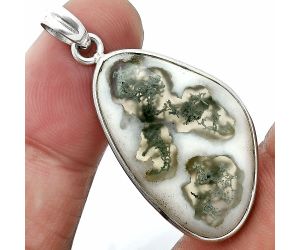 Horse Canyon Moss Agate Pendant SDP157336 P-1001, 18x30 mm