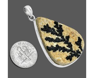 Germany Psilomelane Dendrite Pendant SDP157348 P-1001, 26x35 mm