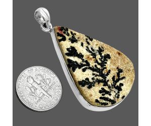 Germany Psilomelane Dendrite Pendant SDP157355 P-1001, 24x37 mm