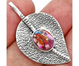 Kingman Pink Dahlia Turquoise Pendant SDP157391 P-1218, 8x10 mm