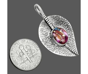 Kingman Pink Dahlia Turquoise Pendant SDP157391 P-1218, 8x10 mm