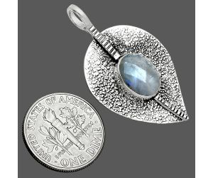 Rainbow Moonstone Checker Pendant SDP157435 P-1218, 8x10 mm