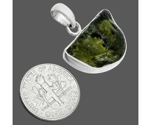 Genuine Czech Moldavite Rough Pendant SDP157453 P-1001, 14x19 mm