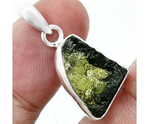 Genuine Czech Moldavite Rough Pendant SDP157455 P-1001, 12x18 mm