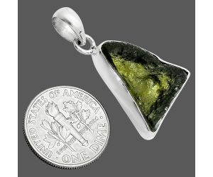 Genuine Czech Moldavite Rough Pendant SDP157461 P-1001, 15x21 mm