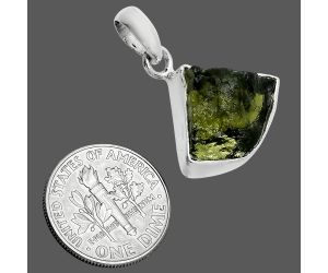 Genuine Czech Moldavite Rough Pendant SDP157466 P-1001, 15x18 mm