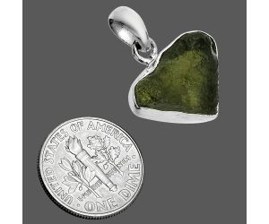 Genuine Czech Moldavite Rough Pendant SDP157469 P-1001, 13x19 mm