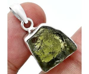 Genuine Czech Moldavite Rough Pendant SDP157487 P-1001, 15x15 mm