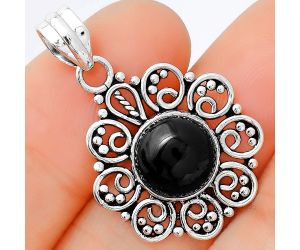 Natural Black Onyx - Brazil Pendant SDP76315 P-1699, 10x10 mm