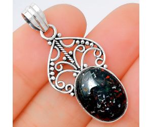 Natural Blood Stone - India Pendant SDP76391 P-1541, 12x16 mm