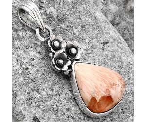 Natural Orange Scolecite - India Pendant SDP76874 P-1694, 15x17 mm