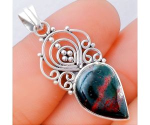 Natural Blood Stone - India Pendant SDP77002 P-1541, 12x18 mm