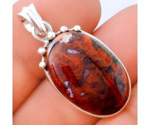 Natural Red Moss Agate Pendant SDP77170 P-1349, 15x23 mm