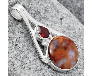 Pietersite - Namibia and Garnet Pendant SDP77715 P-1006, 15x15 mm