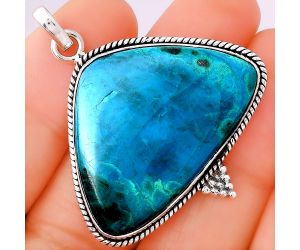 Natural Azurite Chrysocolla Pendant SDP78359 P-1068, 25x26 mm