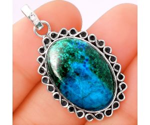 Natural Azurite Chrysocolla Pendant SDP78398 P-1069, 16x24 mm