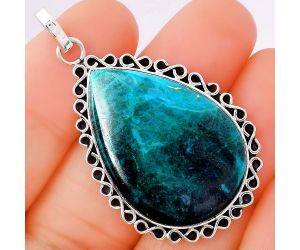 Natural Azurite Chrysocolla Pendant SDP78406 P-1069, 22x32 mm