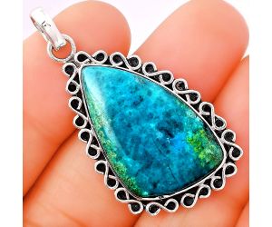 Natural Azurite Chrysocolla Pendant SDP78425 P-1069, 17x28 mm