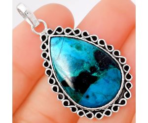 Natural Azurite Chrysocolla Pendant SDP78459 P-1069, 18x27 mm