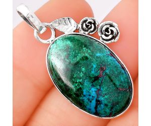 Natural Azurite Chrysocolla Pendant SDP78522 P-1070, 16x24 mm