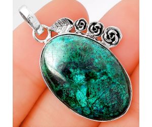 Natural Azurite Chrysocolla Pendant SDP78555 P-1070, 19x28 mm