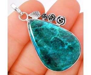 Natural Azurite Chrysocolla Pendant SDP78584 P-1070, 22x33 mm