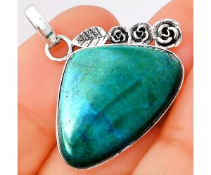 Natural Azurite Chrysocolla Pendant SDP78673 P-1070, 19x27 mm