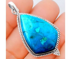 Natural Azurite Chrysocolla Pendant SDP78901 P-1068, 22x32 mm