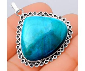 Natural Azurite Chrysocolla Pendant SDP78981 P-1069, 26x30 mm