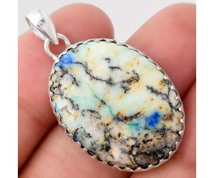 Natural Azurite Turquoise Pendant SDP80889 P-1325, 21x28 mm