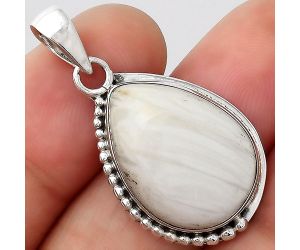 Natural White Scolecite Pendant SDP83736 P-1326, 15x21 mm