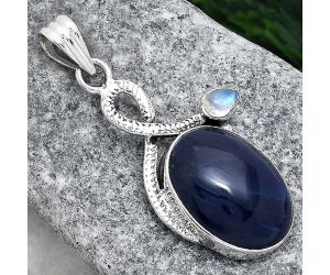 Natural Sodalite and Rainbow Moonstone Pendant SDP85975 P-1111, 15x20 mm