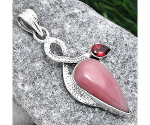 Guava Quartz - Brazil and Garnet Pendant SDP85999 P-1111, 10x20 mm