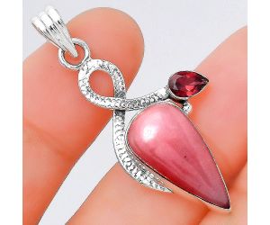 Guava Quartz - Brazil and Garnet Pendant SDP85999 P-1111, 10x20 mm