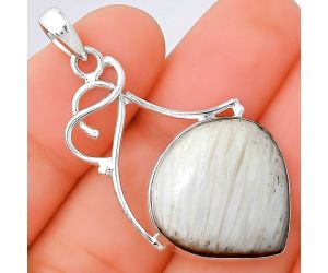 Natural White Scolecite Pendant SDP86110 P-1036, 20x21 mm