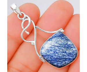 Natural Dumortierite Quartz Pendant SDP86120 P-1036, 21x21 mm