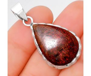 Natural Red Moss Agate Pendant SDP86259 P-1110, 18x26 mm