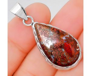 Natural Red Moss Agate Pendant SDP86275 P-1110, 15x27 mm