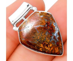 Natural Red Moss Agate Pendant SDP86313 P-1259, 19x23 mm