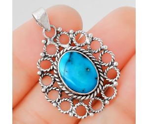 Natural Turquoise Morenci Mine Pendant SDP87716 P-1009, 10x14 mm