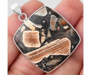 Natural Tabu Jasper Pendant SDP89507 P-1001, 28x29 mm