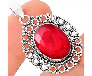 Natural Lab Created Ruby Pendant SDP89641 P-1009, 12x16 mm