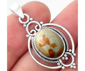 Natural Rocky Butte Picture Jasper Pendant SDP89647 P-1445, 10x14 mm