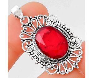 Natural Lab Created Ruby Pendant SDP89723 P-1540, 12x16 mm