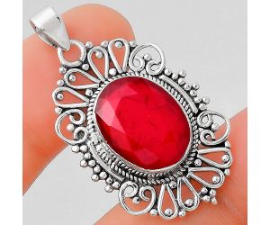 Natural Lab Created Ruby Pendant SDP89728 P-1540, 12x16 mm